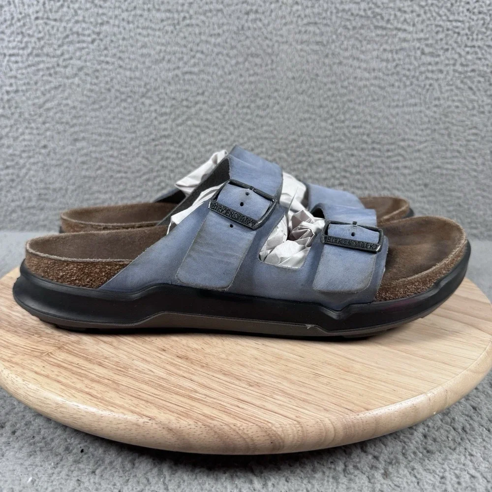 Birkenstock Arizona Crosstown Mens US 11.5-12 EU 45 Blue Oiled Leather 2 Strap